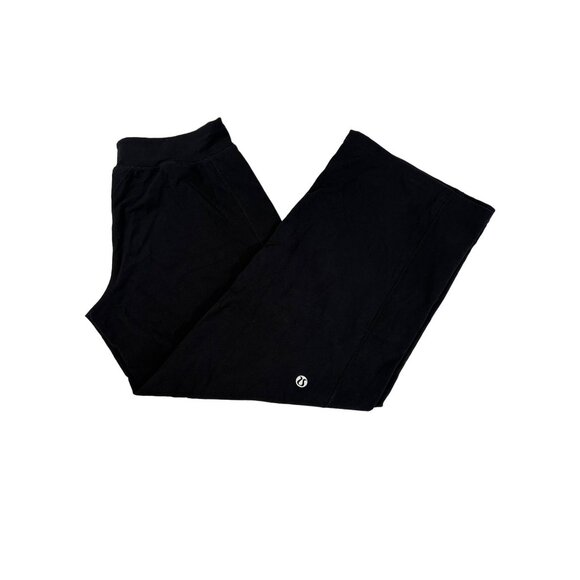 Lululemon Athletica Black Cotton Lycra Womens Wide-Leg Pants L Retired - Picture 1 of 14